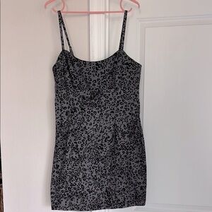 G by Guess Leopard Print Black Dress Large